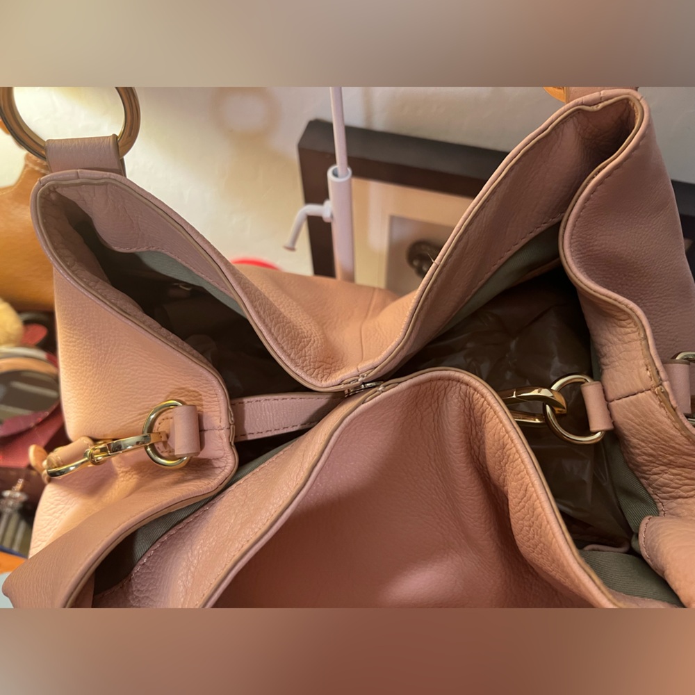 Gili Pink Leather Hobo Handbag Crossbody - Picture 14 of 16